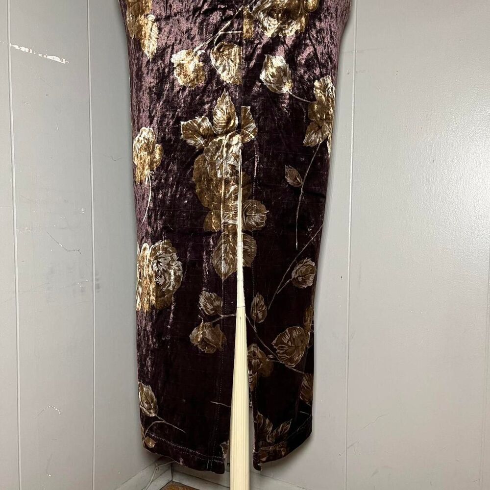 Vtg Rampage Floral Brown Maxi Dress Fairy Boho Whimsygoth Gold Size M Bodycon - Picture 8 of 8